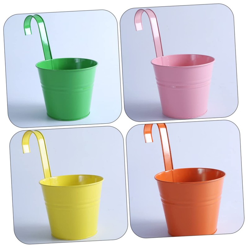 NOLITOY 4pcs Iron Hanging Flower Pot Detachable Hooks for Balcony