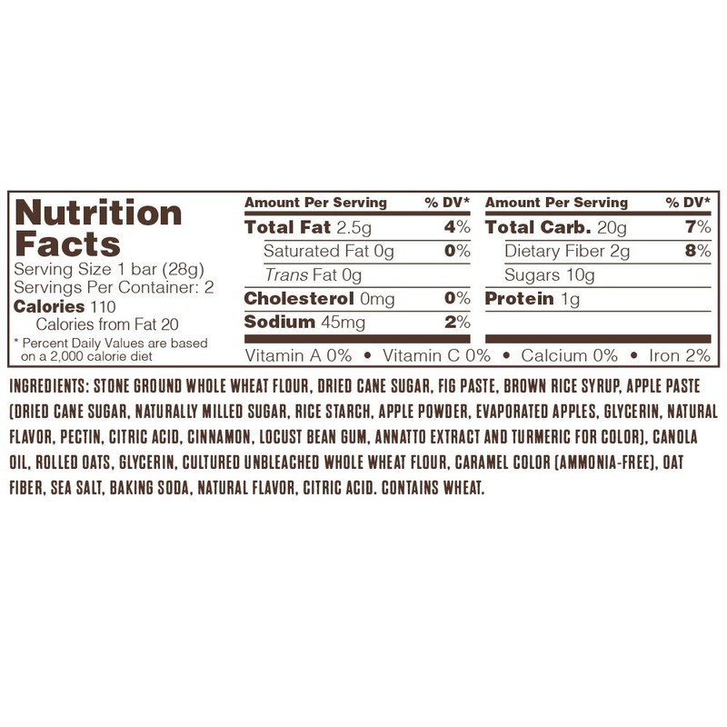 Nature's Bakery Whole Wheat Fig Bar, Vegan + Non-GMO, Apple