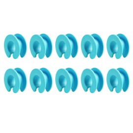 Meiliyizu 10pcs Silicone Clothes Hanger Fixed Hook Windproof Hanger Spacer Anti-Off Hanger Fixing Ring Hooks for Indoor Outdoor, Blue