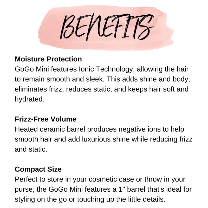 calista Gogo Mini Cepillo Redondo, Herramienta Compacta para Retocar Y