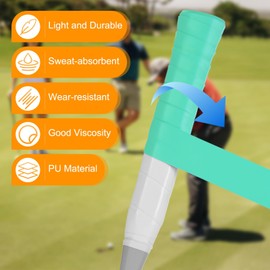 M METERXITY 6-Pack Tennis Racket Grip Tape PU Tennis Overgrip Grip Tapes Anti-Slip Sweat Absorbent for Pickleball/Racquetball/Badminton/Squash/Baseball Bat Handle Green Blue