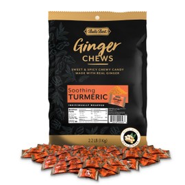 Bali's Best Ginger Chews, Soothing Turmeric Flavor, 250 Pieces, 2.2 Lb Bag, Individually Wrapped Soft Candy, Made with 100% Real Ginger, Digestive Health Support, Upset Stomach Relief, Halal