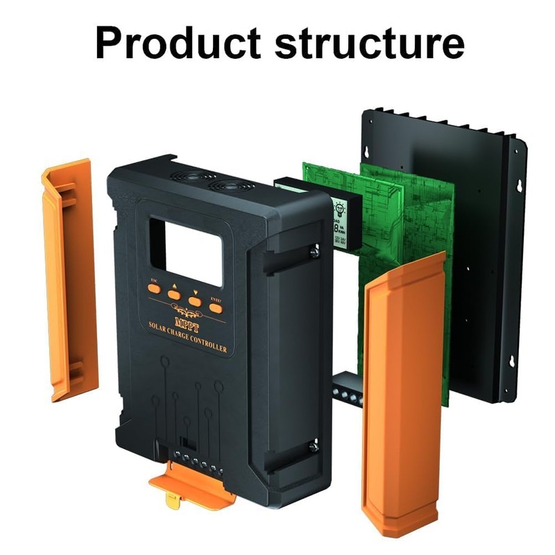 SolaMr 50A 180V MPPT Solar Charge Controller 12V/24V/36V/48V, LCD Screen