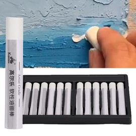 Oil Pastels, 12PCs White Oil Pastels Sticks Children Painting Tool Art Supply Drawing Pen Stationery White for Indoor Activities School Supplies