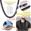 PROSTEEL Mens Necklace Box Chain 18Inch 6MM Stainless Steel Black