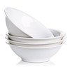 LIFVER 48 oz White Ceramic Bowls, Set of 4, Large