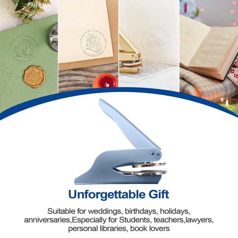 Book Press Embosser | Hand-Held Embossing Stamp,Elegant Wedding Invitation Embossed