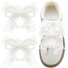 WEGOODZF 2 pcs White Lace and Pearls Bowknot Shoe Charms