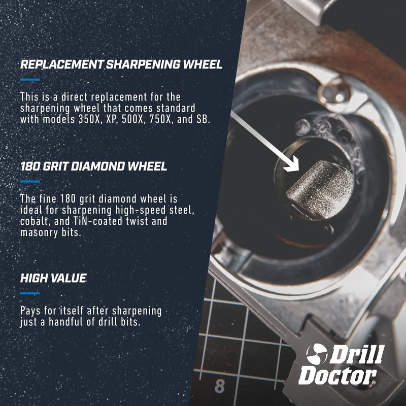 Drill Doctor DA31320GF 180 Grit Diamond Replacement Wheel for 350X,