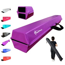MARFULA 6 FT / 8 FT / 9 FT / 10 FT Balance Beam Folding Floor Gymnastics Equipment for Kids, Non Slip Base, Gymnastics Beam for Training Home Gym Use