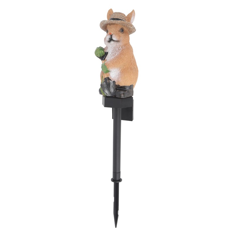Solar Garden Light Bunny Statue Plastic IP65 Waterproof All Weather