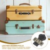 PATIKIL 2" Leather Drawer Pulls with Iron Sheet, 2 Pcs