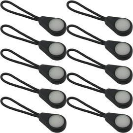 SANJAOYEE Zipper Tabs, Luminous Zipper Pulls, Pack of 10, Round Head with Reflective Materials, Zipper Pulls, Replacement Fastener Pulls, Easy Installation, Zipper Pulls, For Clothes, Extension,