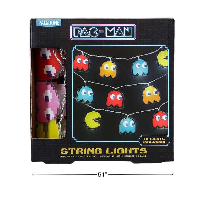 Paladone Pac - Cadena de luces LED, retro, decoración de
