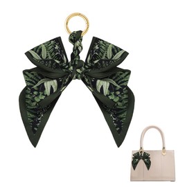 Bag Accessories Charms Bowknot Green Leaf Forest Plants Bow Ribbon Bags Pendant Charm for Women Bowknot Car Scarf Keyring Keychain for Crossbody Bag Handbag Decor
