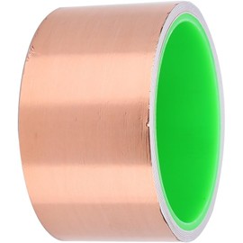 CYSFETENA 5 cm * 5,5 m EMI Abschirmfolie, Wasserdichtes Hitzebeständiges Kupferband Selbstklebend Kupferfolie Klebeband, Doppelseitig Leitfähig Copper Foil Tape für Computer