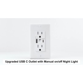 smo 15Amp High Speed Night Light Wall Outlet Tamper-Resista