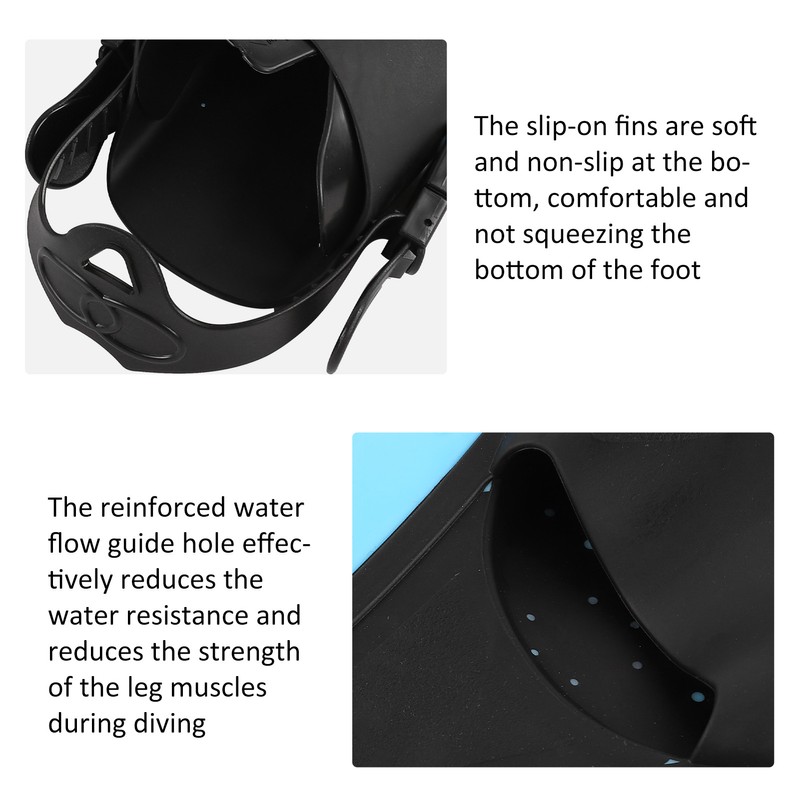 1 Pair Adjustable Diving Fins Soft TPR Open Heel Long