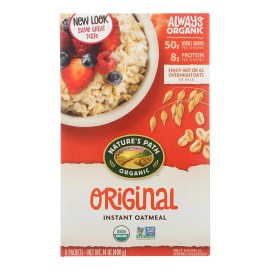 Nature's Path Organic Hot Oatmeal 14 Oz. Original Flavour Case of 6 Bottles Halal Certified Instant Breakfast Cereal
