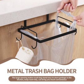 Soporte De Bolsa De Basura Para Colgar En La Puerta Trasera Del Armario De Cocina Debajo Del Mostrador Sobre La Cesta De Los Contenedores(negro)