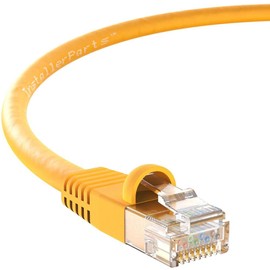 InstallerParts - Paquete de 10 cables Ethernet CAT5E cable UTP con arranque de 3 pies, color amarillo - Serie profesional - Cable de red de 1 gigabit/sec/Internet, 350 MHZ