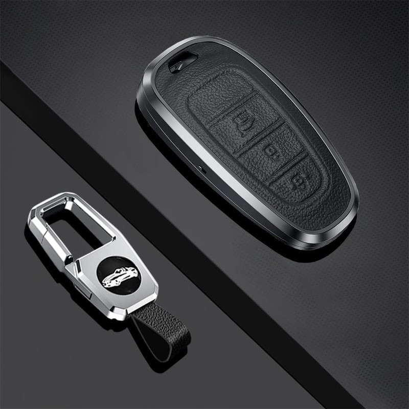 HIBEYO Smart Car Key Case Suitable for Hyundai Protective Leather