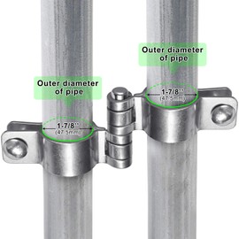 Insaga 1-7/8'' Chain Link Fence Gate Post Hinge Kit, Thick SUS304 Chain Link Fence Parts Includes Female Gate Hinge (2pcs) and Male Gate Hinges (2pcs), Heavy Duty Gate Hinges up to 500LB (2 Pairs)