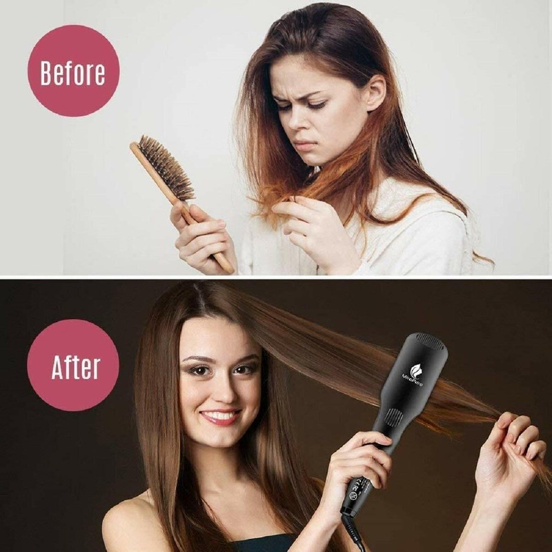 MiroPure S102 Ionic Brush by MiroPure, 2-in-1 Ionic Straightening Brush