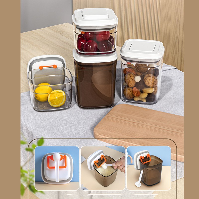 Food Storage Container Leakage Proof Airtight Food Organizer with Push