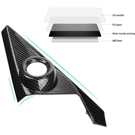 Auto Parts Port ABS Carbon Fiber Car Interior Front Door Speaker (A-Pillar Speeker) Cover Trim (Black), Fits for 10th Honda Civic 2016-2021, 75031-F