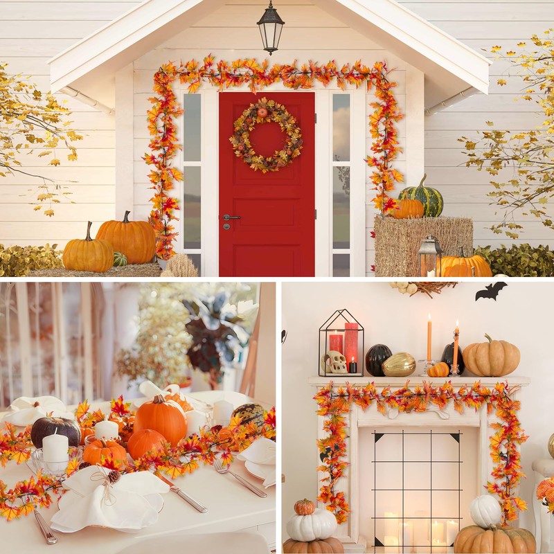 SITUMEIZI Fall Leaf Garland 6.5Ft 1Pc
