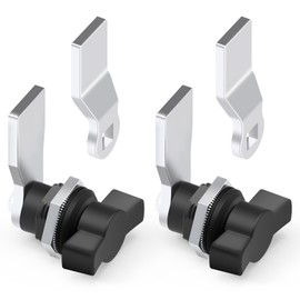 Loclink Thumb Operated Offset Cam Lock 2PCS, Black Plastic Coated Handle, for Industrial Cabinet Door Drawer Toolbox Switch Cabinet lockers (5/7" 2 Pack)
