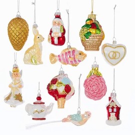 Kurt Adler Noble Gems Wedding Ornament (Set of 12), 2.75"-4"