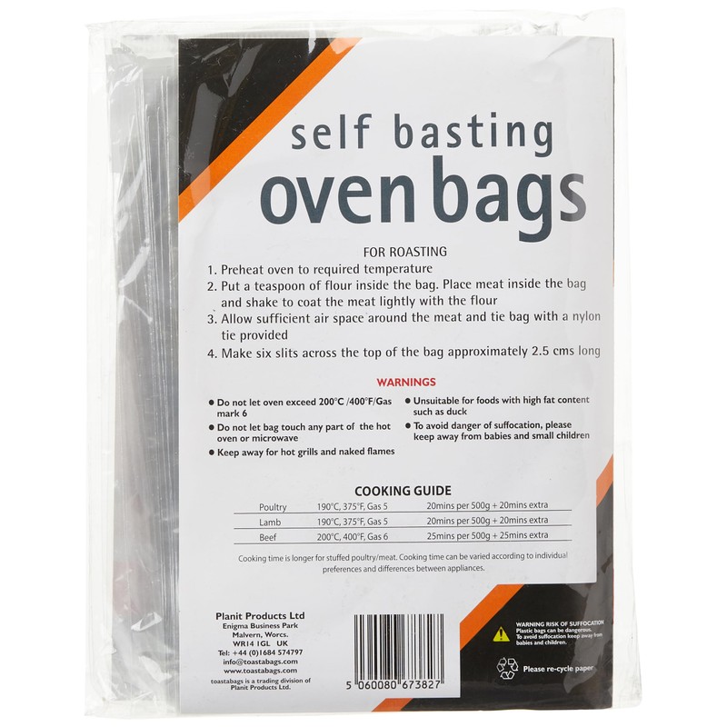 Toastabags Standard Roasting Bags, Transparent, 25 x 38 cm, Pack