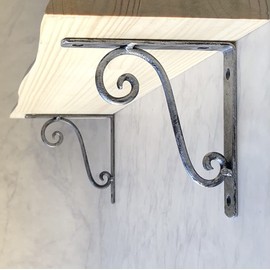 MASOUDITRADING Shelf Bracket, 5.1 inches (13 cm), Set of 2, Iron Brackets, Metal Fittings, L-Shaped Angle, Antique Silver