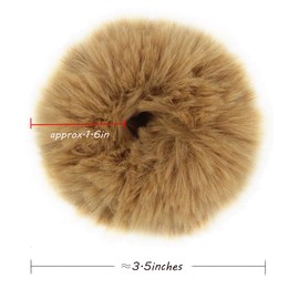2pcs Pack Furry Faux Rabbit Fur Hair Scrunchies Artificial Fur Hair Bobbles Elastic Hair Band Rope Wristband Ponytail Accessories (Bright Pink)