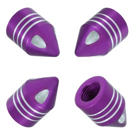 Bashineng Spike Valve Stem Caps Aluminum Alloy Dustproof Decoration Tire Valve Stem Cover Universal Fit Most Vehicle Cars SUV Bike Trucks Motorcycles 4 Pcs (Purple)