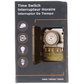 Woods 59103WD Indoor 24-Hour Heavy Duty Mechanical Time Switch, 120V/40A DPST, BLACK