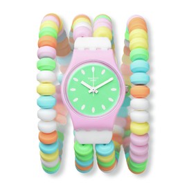 Swatch Lady Women's Watch Casual Plastic Pink Quartz Waterproof Caramelissima L