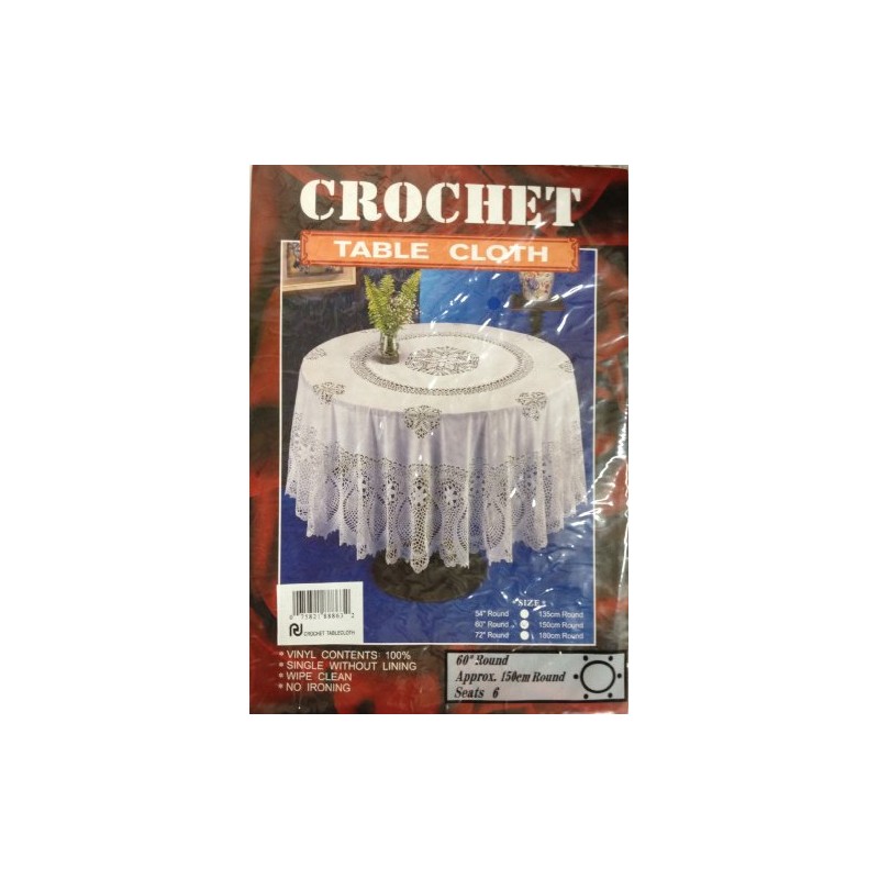 Crochet Vinyl Tablecloth (60" Round)
