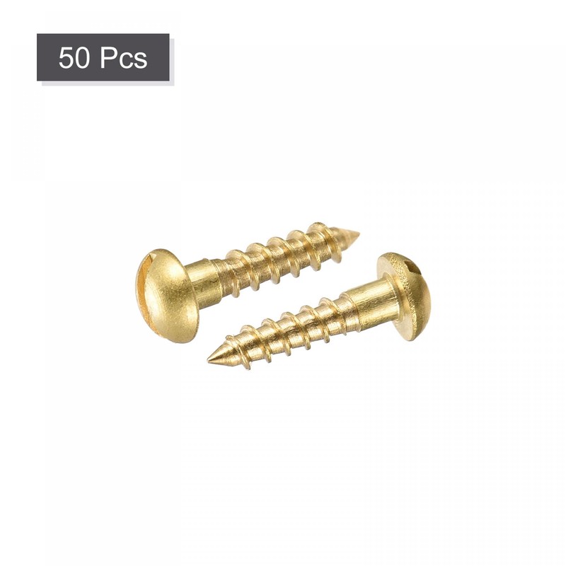 sourcing map Wood Screws M3 x 12 mm Slotted Round