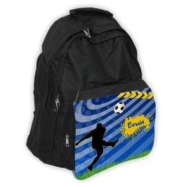 Rucksack mit Namen Erwin und schönem Fussball-Motiv für Jungs