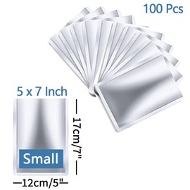 100 Pieces 5 x 7 Inch Mylar Bags Small, 5 Mil Mylar Bags for Food Storage Coffee Beans Dry Food, Thick Sealable Mylar Bag Small Size