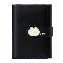 MOMOJULI Cute Tri-Folded Wallet Flowers PU Leather Aesthetic Wallet Fashion Purse with Cash Pocket Card Slot Holder ID Window for Teenage Ladies Women