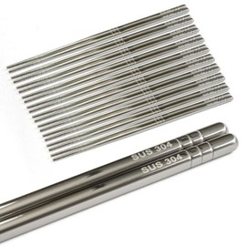 Double-walled chopsticks 23cm, 10-piece set, for restaurants, commercial use, home use, for adults, lightweight stainless steel chopsticks / 이중 젓가락 23cm 10벌 세트 식당 업소용 가정용 어른 가벼운 스텐젓가락
