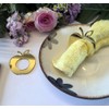 Set of 10 Rosh Hashanah Acrylic Mirrored Apple Napkin Rings,Gold