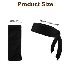 PATIKIL Head Ties Headband, Ninja Karate Headband Adjustable Sports Tie Back Sweat Wicking Workout Head Band for Men Women Running Tennis Yoga, Black