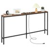 MAHANCRIS 63'' Skinny Console Table with Charging Station, Narrow Long