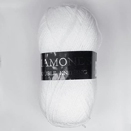Woolcraft Diamonds New Fashoin Tinsel Knitting Yarn/Wool - 100g Ball -6 Shades (White - 010)