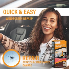 Xtremeauto Windscreen Repair Kit - 12PC Car Windscreen Repair Kit, Repair Cracked & Chipped Window Glass, Cracked Windshield Glass Repair Kit Car Glass Repair Kit, Windscreen Chip Repair With Cloth